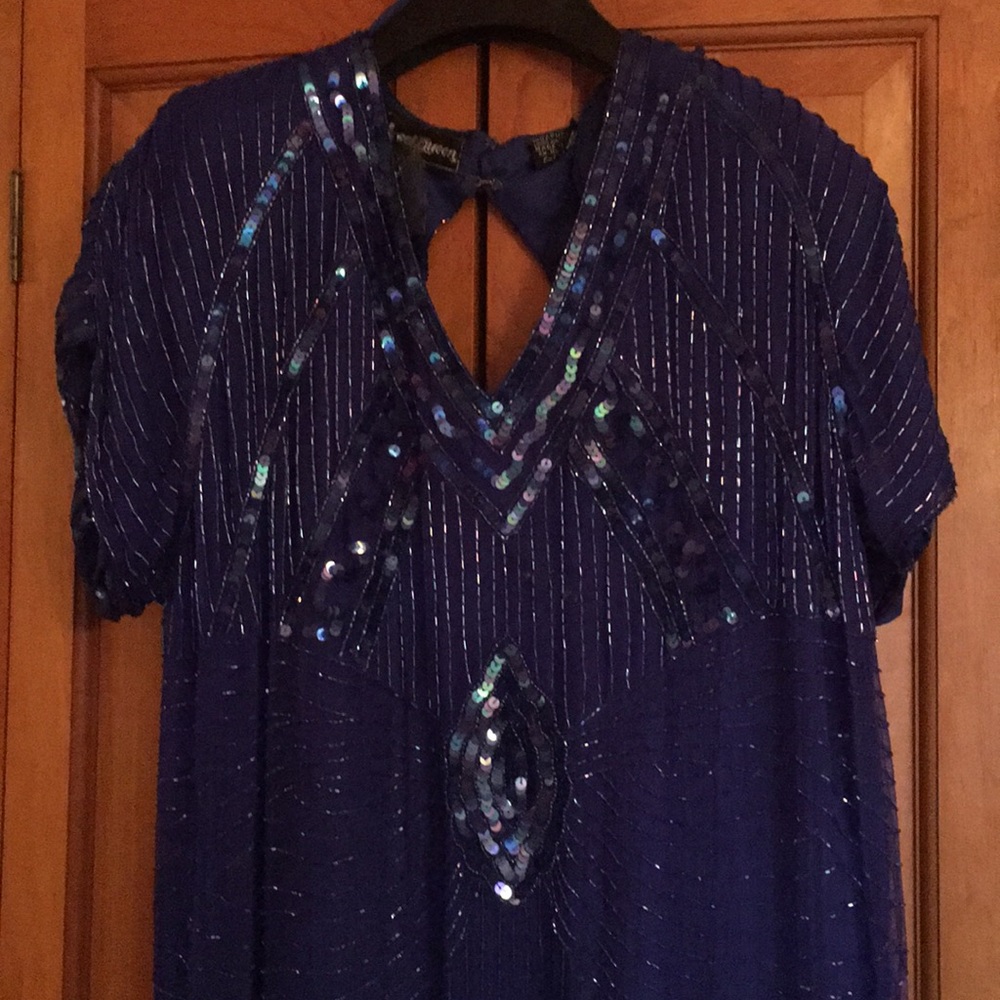 Blue Jewel Queen Silk Dress